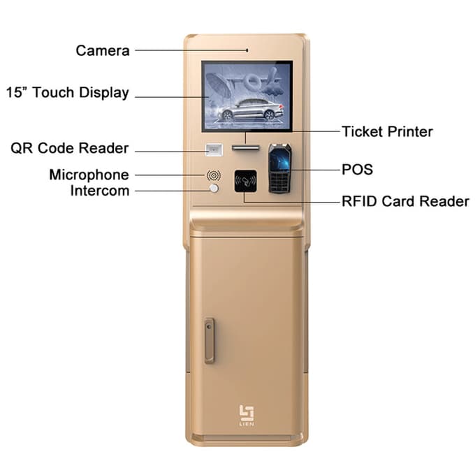 good quality Parking Payment Kiosk With 21.5 Inch High Brightness Touch Screen Cash Credit Card QR Code NFC Payment wholesale